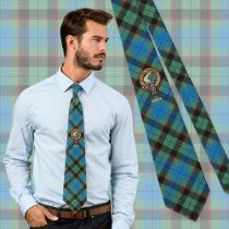 Clan Guthrie Crest over Tartan Neck Tie
