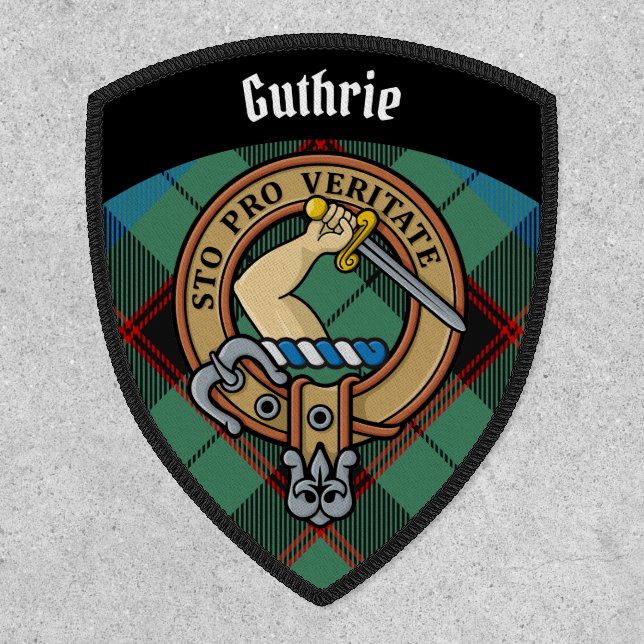 Clan Guthrie Crest over Tartan Patch (Front)
