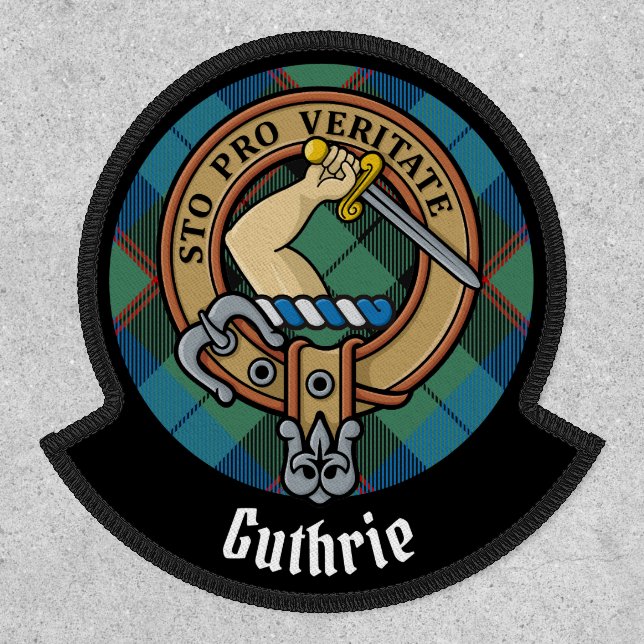 Clan Guthrie Crest over Tartan Patch (Front)