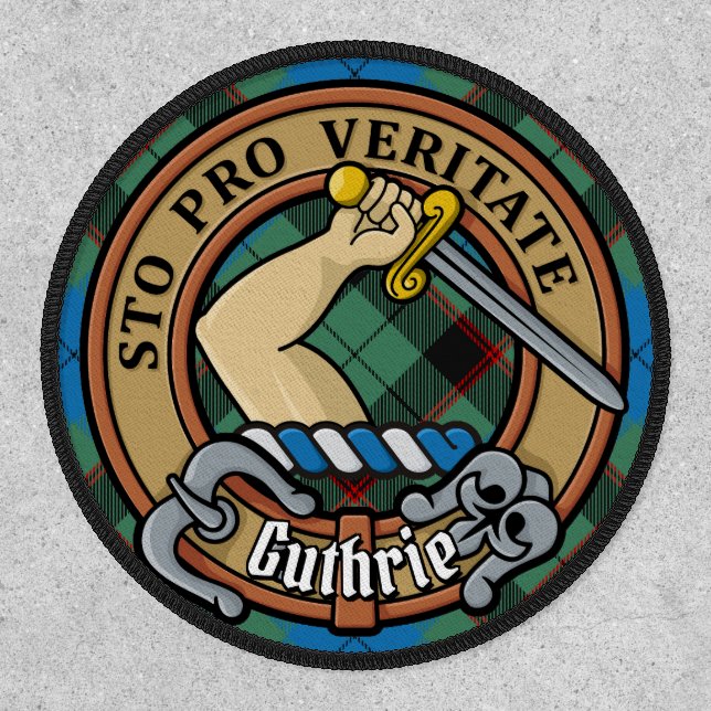 Clan Guthrie Crest over Tartan Patch (Front)