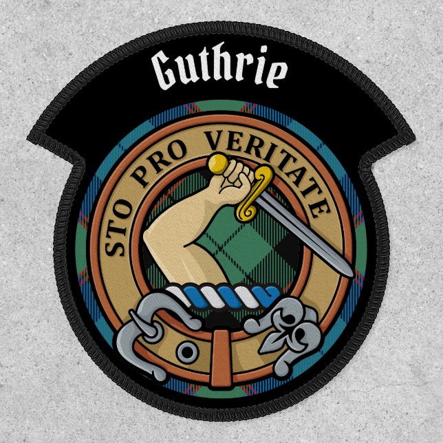 Clan Guthrie Crest over Tartan Patch (Front)