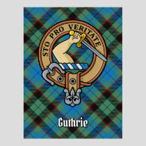 Clan Guthrie Crest over Tartan Poster