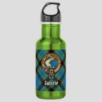 Clan Guthrie Crest over Tartan Stainless Steel Water Bottle