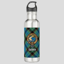 Clan Guthrie Crest over Tartan Stainless Steel Water Bottle