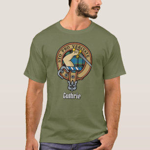 Clan Guthrie Crest over Tartan T-Shirt