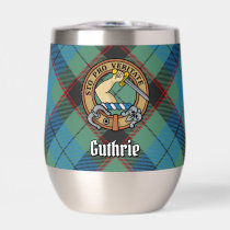 Clan Guthrie Crest over Tartan Thermal Wine Tumbler