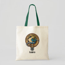 Clan Guthrie Crest over Tartan Tote Bag