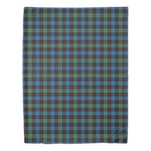 Clan Guthrie Scottish Accents Blue Green Tartan Duvet Cover