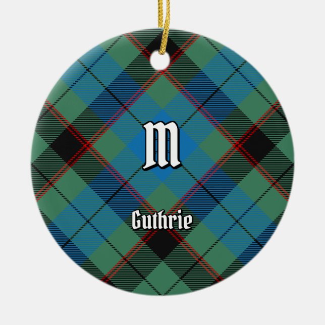 Clan Guthrie Tartan Ceramic Ornament (Front)