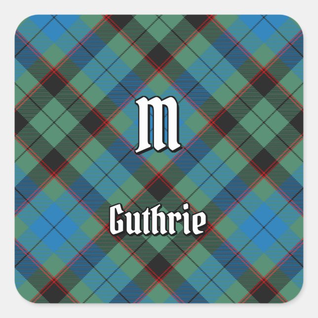 Clan Guthrie Tartan Square Sticker (Front)