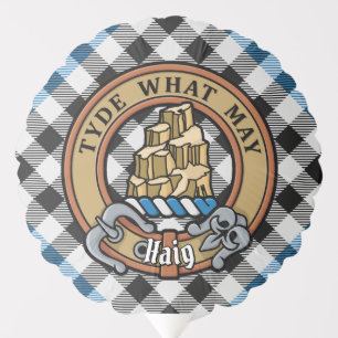 Clan Haig Crest over Check Tartan Balloon