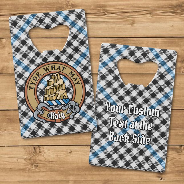 Clan Haig Crest over Check Tartan Credit Card Bottle Opener (Creator Uploaded)