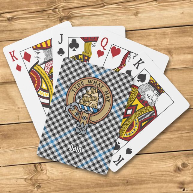 Clan Haig Crest over Check Tartan Poker Cards (Creator Uploaded)