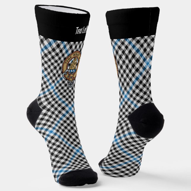 Clan Haig Crest over Check Tartan Socks (Angled)