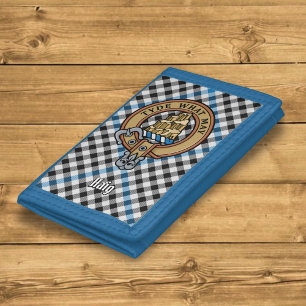 Clan Haig Crest over Check Tartan Trifold Wallet