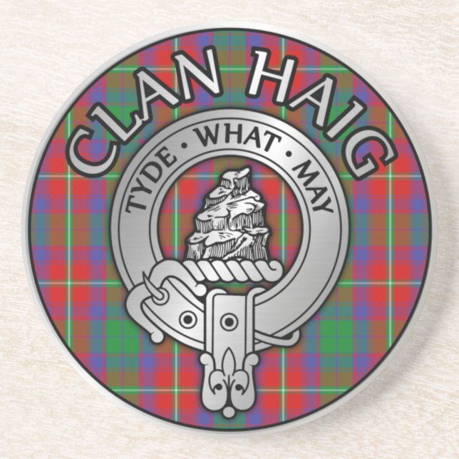 Clan Haig Crest & Tartan Coaster (Front)
