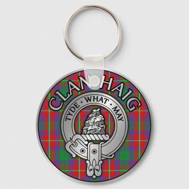 Clan Haig Crest & Tartan Keychain (Front)
