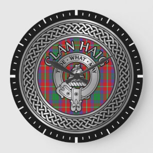 Clan Haig Crest & Tartan Knot Large Clock