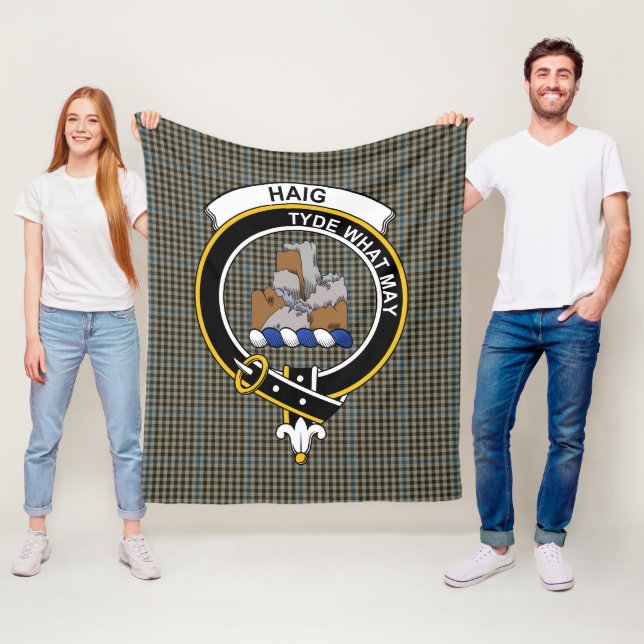 Clan Haig Gray Tartan Plaid Fleece Blanket (In Situ)