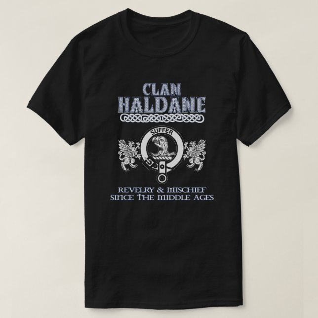 Clan Haldane crest Scottish clans Scottish surname T-Shirt (Design Front)