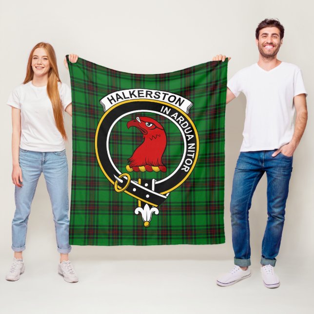 Clan Halkerston Tartan Plaid Fleece Blanket (In Situ)