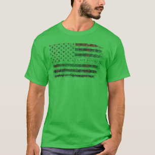 Clan Halket Scottish tartan US flag kilt Scotland T-Shirt