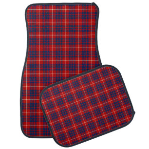 Clan Hamilton Bright Red and Royal Blue Tartan Car Mat