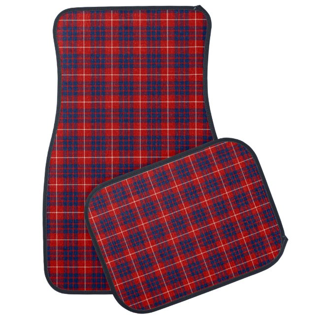 Clan Hamilton Bright Red and Royal Blue Tartan Car Mat (Set)