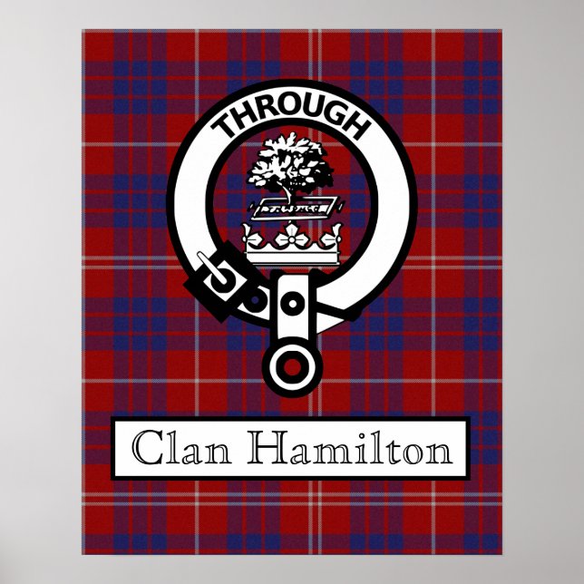 Clan Hamilton Crest and Tartan II Poster (Front)