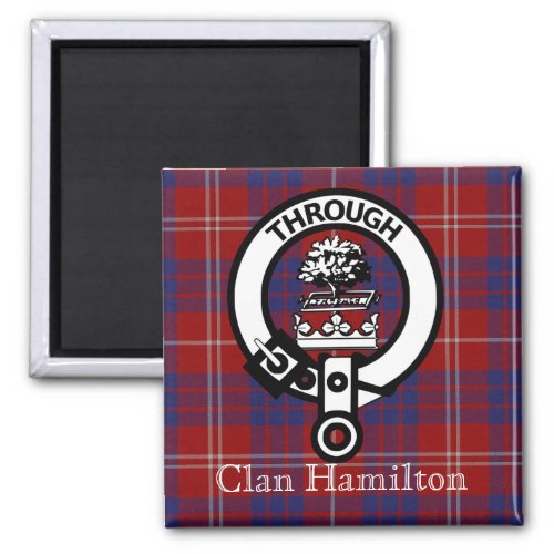 Clan Hamilton Crest and Tartan Magnet