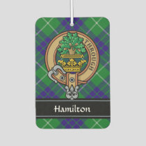 Clan Hamilton Crest over Hunting Tartan Air Freshener