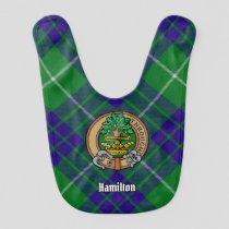 Clan Hamilton Crest over Hunting Tartan Baby Bib