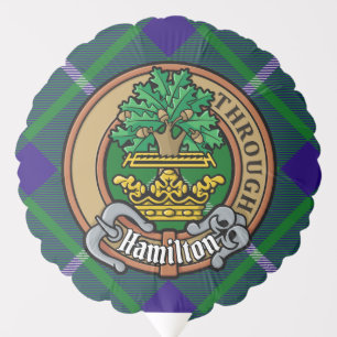 Clan Hamilton Crest over Hunting Tartan Balloon