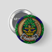 Clan Hamilton Crest over Hunting Tartan Button