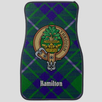 Clan Hamilton Crest over Hunting Tartan Car Floor Mat