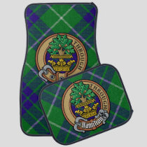 Clan Hamilton Crest over Hunting Tartan Car Floor Mat