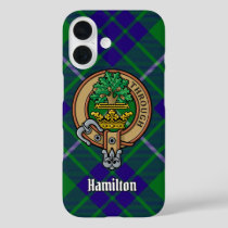 Clan Hamilton Crest over Hunting Tartan iPhone 16 Case