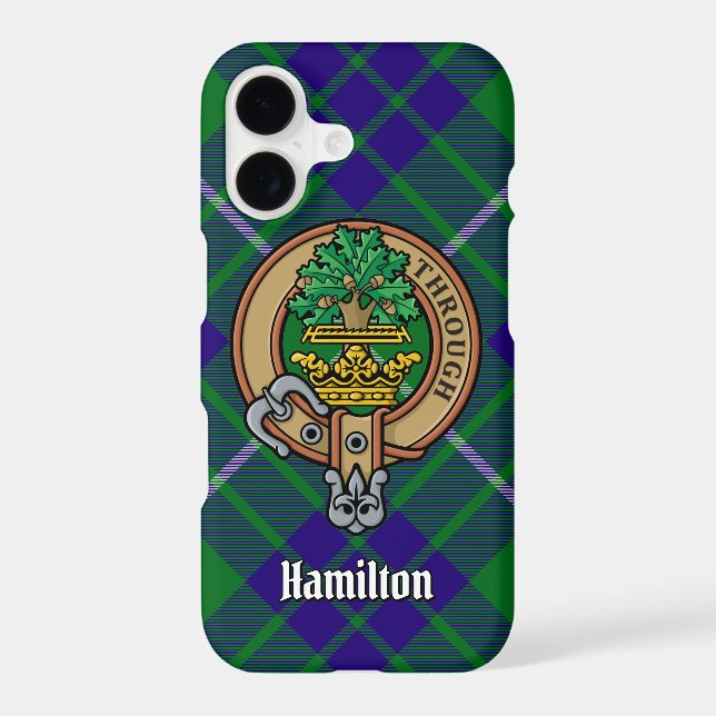 Clan Hamilton Crest over Hunting Tartan Case-Mate iPhone Case (Back)