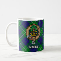 Clan Hamilton Crest over Hunting Tartan Coffee Mug