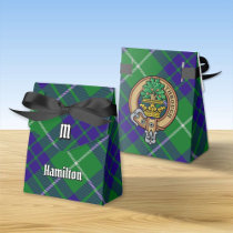 Clan Hamilton Crest over Hunting Tartan Favor Box