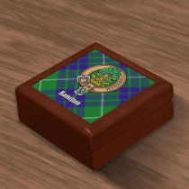 Clan Hamilton Crest over Hunting Tartan Gift Box