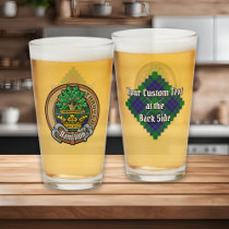 Clan Hamilton Crest over Hunting Tartan Glass
