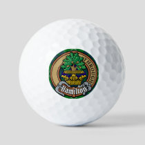 Clan Hamilton Crest over Hunting Tartan Golf Balls