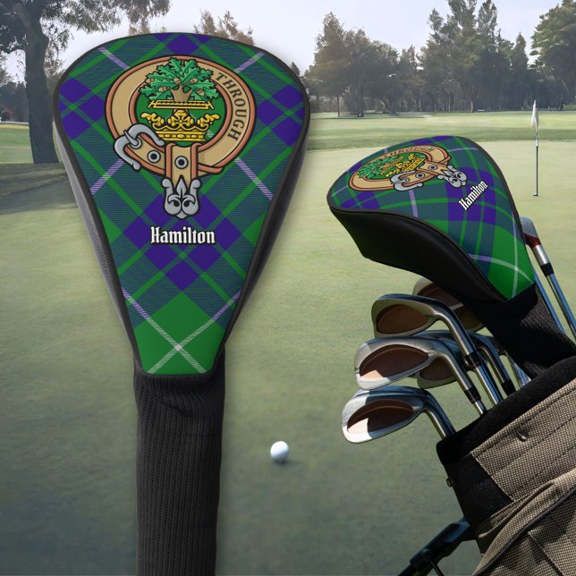 Clan Hamilton Crest over Hunting Tartan Golf Head Cover (Creator Uploaded)
