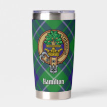 Clan Hamilton Crest over Hunting Tartan Insulated Tumbler