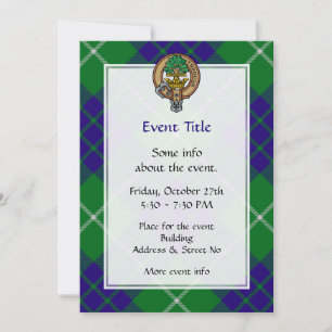 Clan Hamilton Crest over Hunting Tartan Invitation