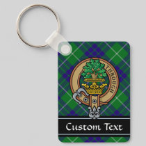 Clan Hamilton Crest over Hunting Tartan Keychain