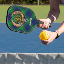 Clan Hamilton Crest over Hunting Tartan Keychain Pickleball Paddle