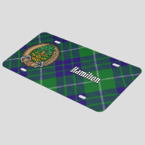 Clan Hamilton Crest over Hunting Tartan License Plate