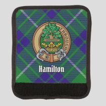 Clan Hamilton Crest over Hunting Tartan Luggage Handle Wrap